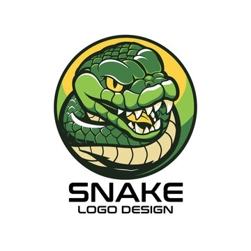 Snake Cartoon Vector Logo Design