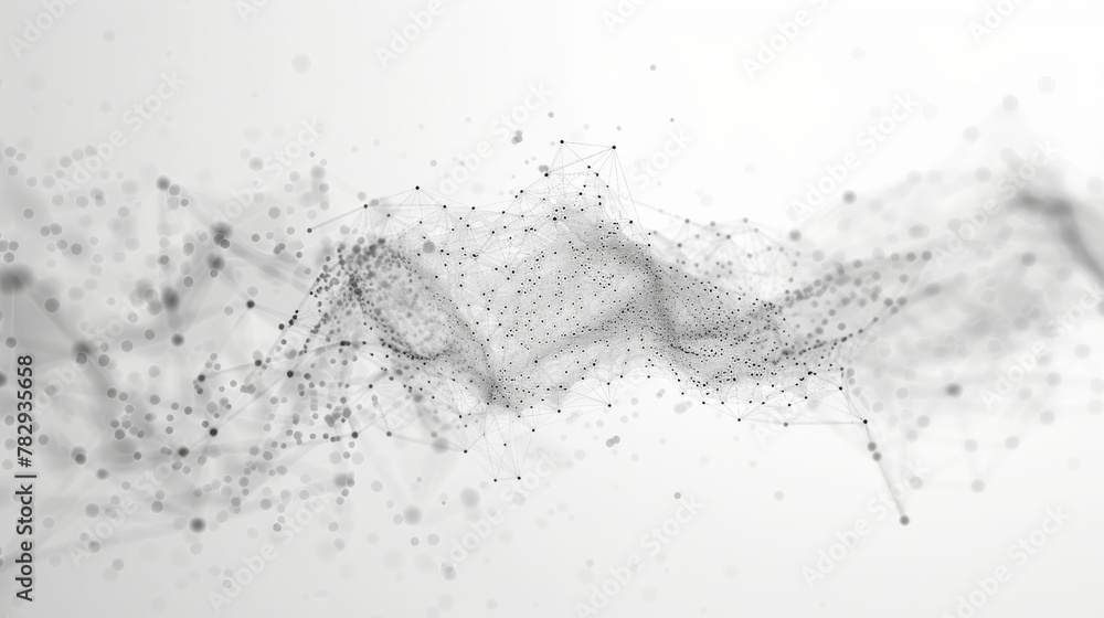 Leinwandbilder an abstract white gray polygon tech network with a connect technology background. an abstract textur