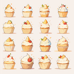 Cheesy Delights Cupcake Vector Collection