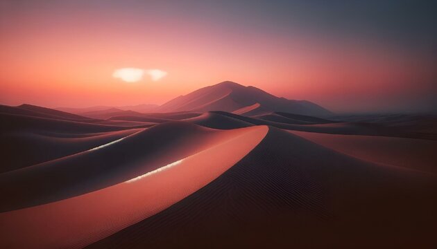 a long shot of a desert with some hills in the background
