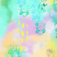 Obraz na płótnie Canvas Bright abstract scrapbook paper. Creative drawn textured backdrop universal use