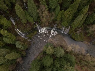 Drone footage of Mossbrae Falls California