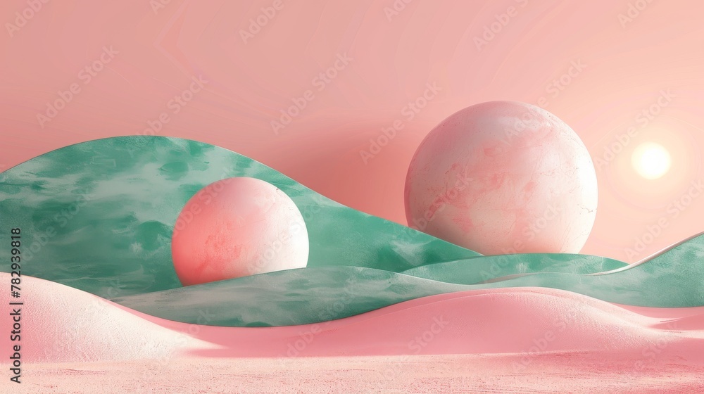 Poster the background is a minimalistic abstract background modelled in green subtle geometric shapes on a 