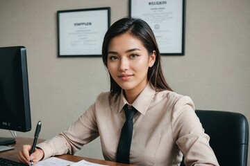 portrait of recruiter, photo of employee at the workplace