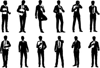 Business People Men Silhouette Businessmen Set