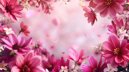 Beautiful bunch of pink flowers, perfect for floral designs