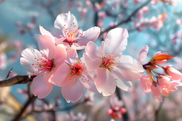 almond blossom close up