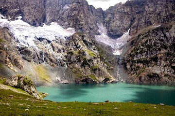 Beautiful mountain scenery of the Sonamarg Hill Trek in Jammu and Kashmir, India