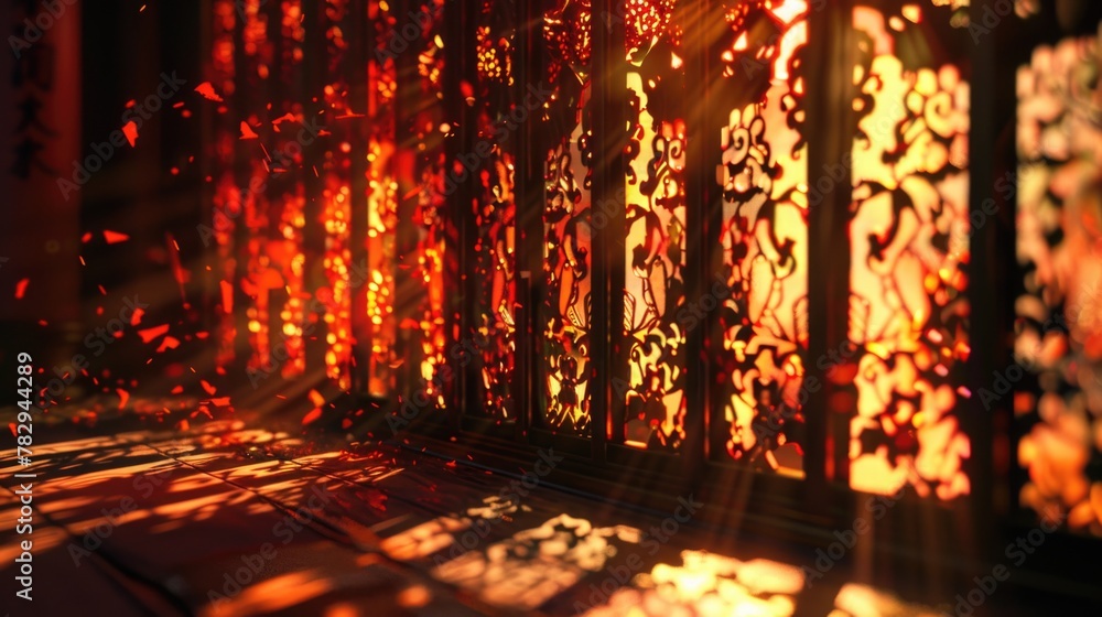 Poster sunlight shining through a window in a room, suitable for interior design concepts