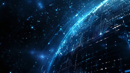 Obraz premium Connectivity, environmental protection, communication, networking, visualization, iot, blockchain, Earth