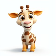 cartoon animal white background Created with Generative AI technology.