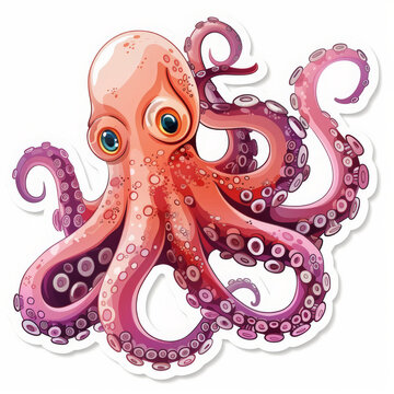 Twisting Tendrils: The Octopus Sticker, Celebrating the Intricacy and Versatility of Ocean's Mysterious Creature