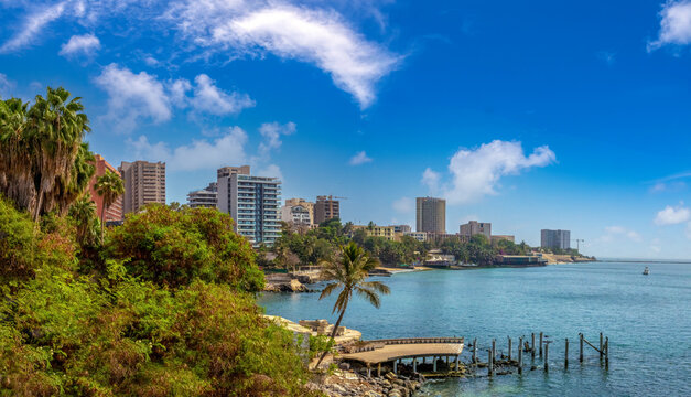 Beautiful coastal views from the Corniche promenade, Dakar, Senegal, West Africa