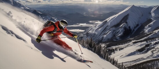 Ski mountaineering race, Crested Butte AI generated - obrazy, fototapety, plakaty