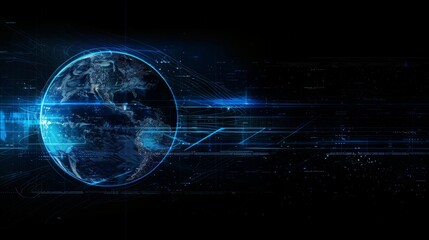 Obraz premium Connectivity, environmental protection, communication, networking, visualization, iot, blockchain, Earth