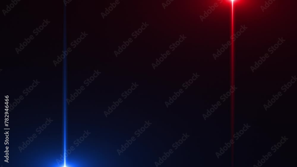 Poster abstract animation with laser line lighting in blue and red. bright rays of light flicker. empty sta
