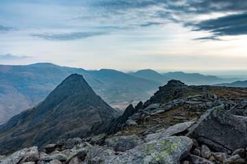 Fototapeta premium Scenery of Glyder Fach mountain in Snowdonia, north-west Wales, the UK