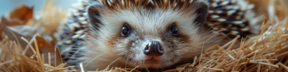 Adorable Hedgehog Nestled in Autumn Leaves