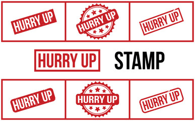 Hurry Up Rubber Stamp Set Vector