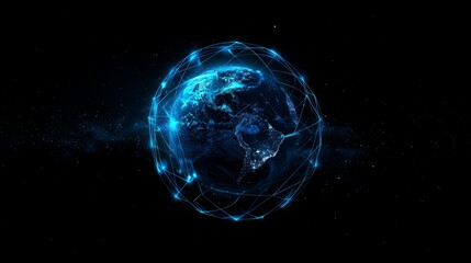 Fototapeta premium Connectivity, environmental protection, communication, networking, visualization, iot, blockchain, Earth