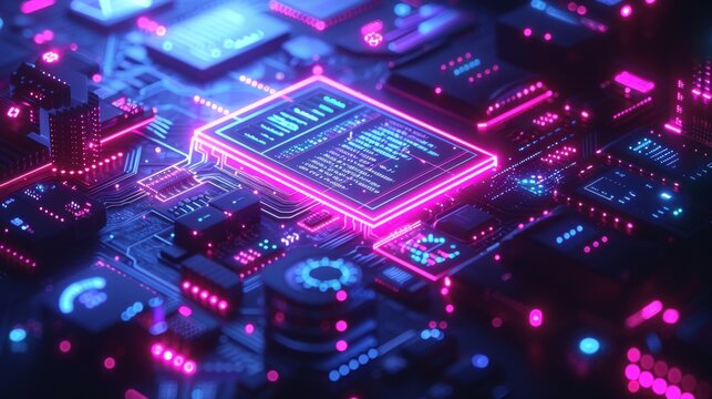 Concept of software development isometric. Process of coding, optimization, debugging programs and code for laptops, phones, tablets. Apps for coding, programming, and debugging. Banner for computer