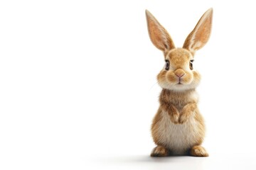 A cute small rabbit sitting on its hind legs. Perfect for nature and animal-related projects