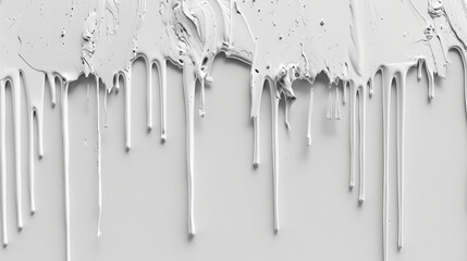 Light gray paint drip on a pure white background