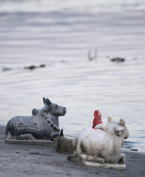 Beautiful Lord shiv Ling near ganga ghats 