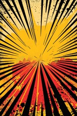 Obraz premium Comic Book Cover Template - Create your own Cartoon Review Book Cover with Manga Style Rays and Sunbeam Design