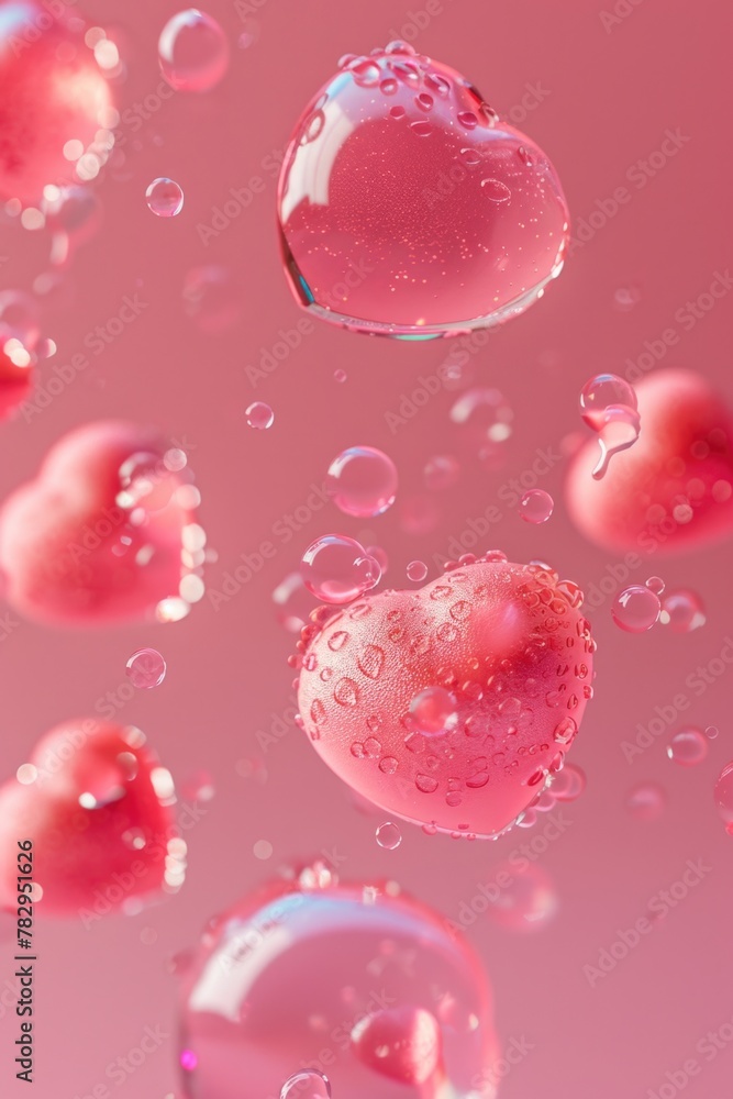 Poster A bunch of bubbles floating in the air. Suitable for various projects