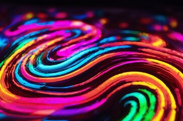 spiral neon colors - obrazy, fototapety, plakaty