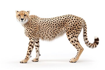Graceful Cheetah in Isolation. 3D Render of Majestic Feline on White Background for Wildlife Enthusiasts
