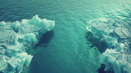 Serene Glacial Icebergs Floating on a Tranquil Sea