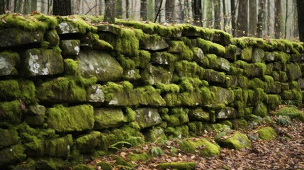 Natural mossy stone partition