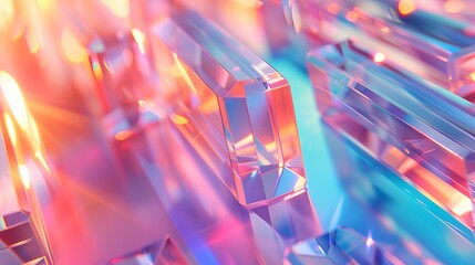 An abstract rendering of light emitter glass with holographic gradient texture. This design element can be used for banners, backgrounds, wallpapers, headers, posters or covers.