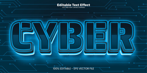 Cyber editable text effect in modern trend style