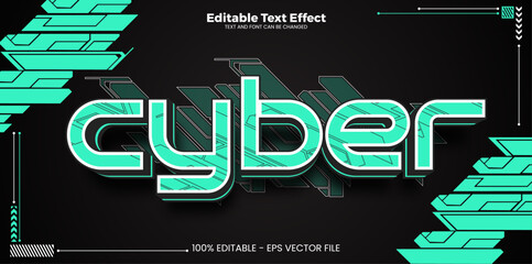 Cyber editable text effect in modern cyber trend style