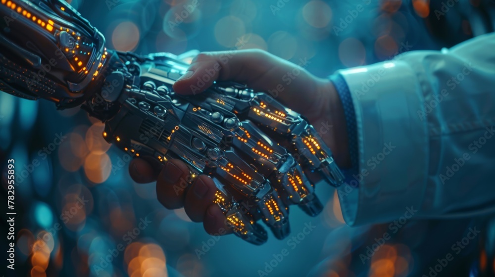 Poster in the 4th industrial revolution, artificial intelligence and machine learning are used to drive the