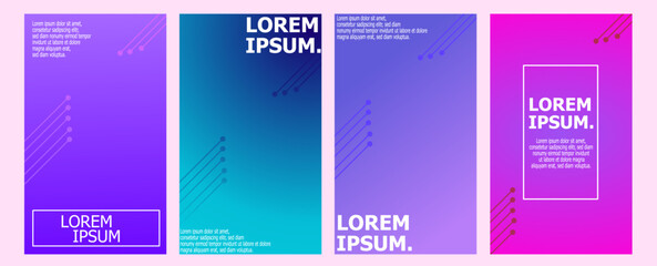 Vibrant business card template with an abstract design vector set