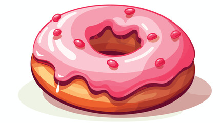 Donut icon cartoon food vector illustration 2d flat