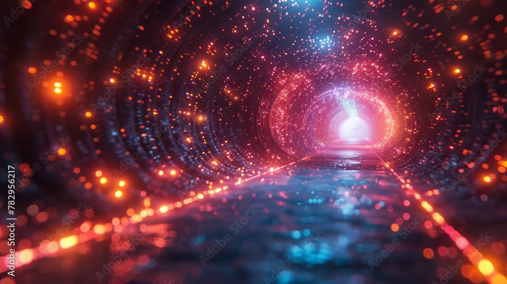 Leinwandbilder This is a futuristic door in cyberspace. A digital data center is a portal to a virtual metaverse. It is an abstract path to a virtual reality. It is a dreamy cyber door within a digital universe.