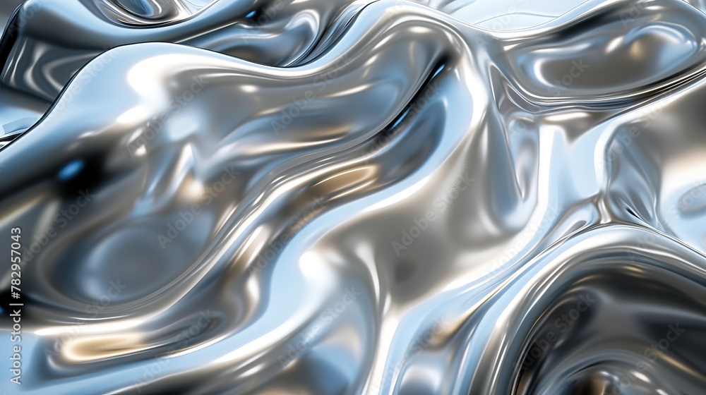 Poster background: fluid metallic white grey wave in motion bright light from 3d render. you can use it as 