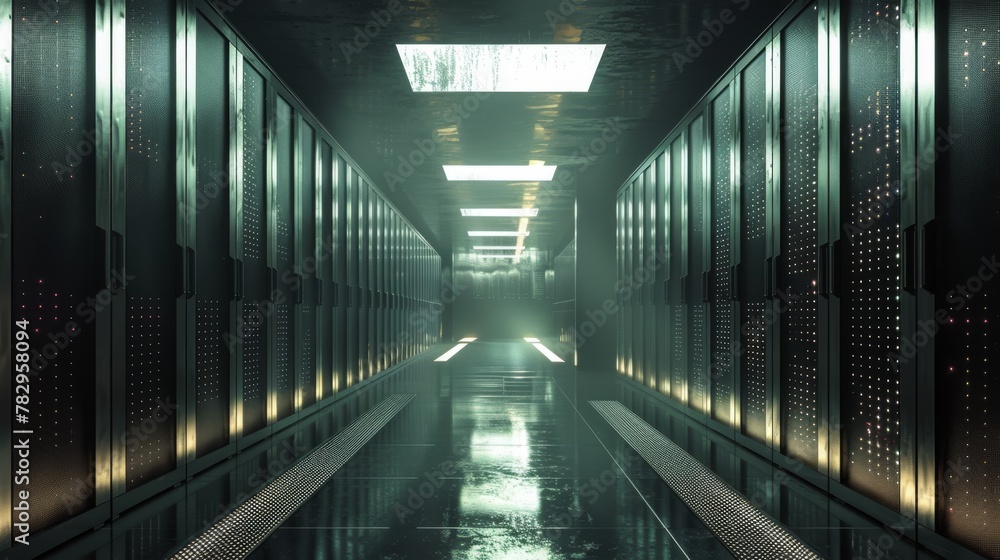 Poster Data center of a CPU in 3D.