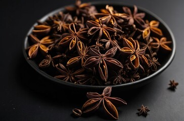 Anise on a black background.
