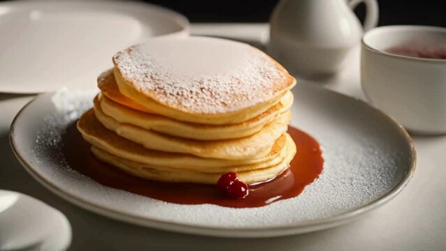 Soft and Fluffy Japanese Souffl&eacute; Pancakes Jiggling