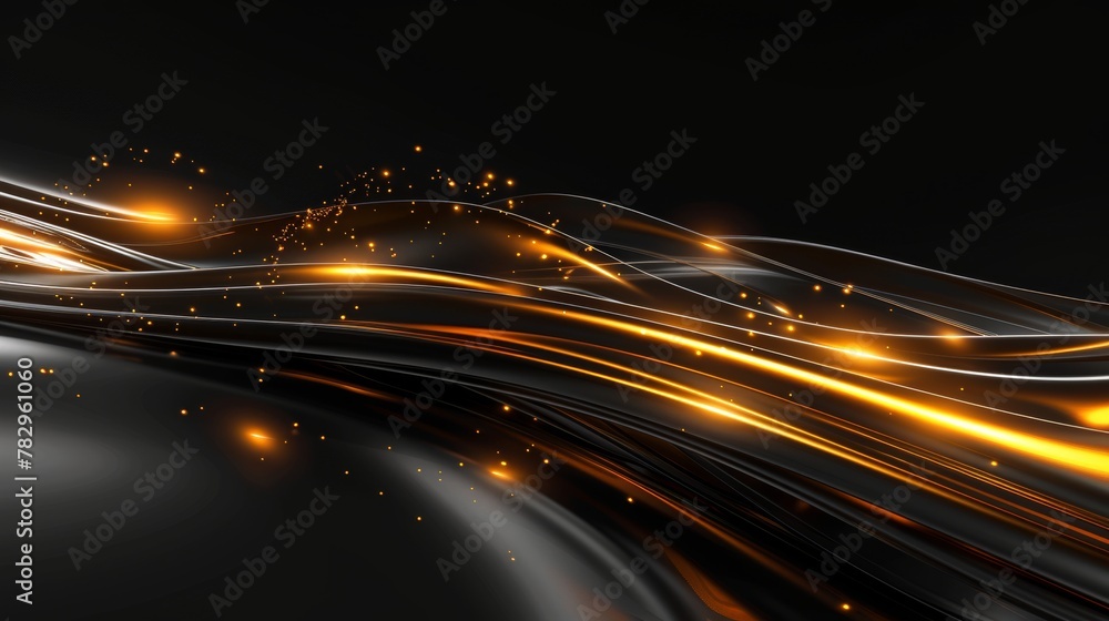 Poster background with illumination on a black abstract background