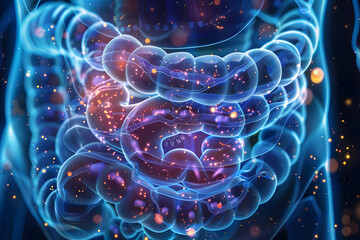 Obraz premium Human stomach medical x-ray illustration