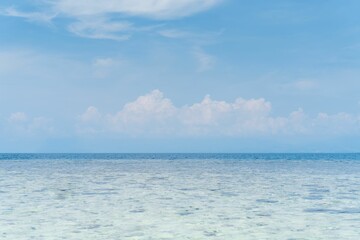 Beautiful view of the sea of Moalboal, Philippines with blue sky