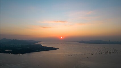 Mesmerizing scene of Sunset at the seaside, perfect for background