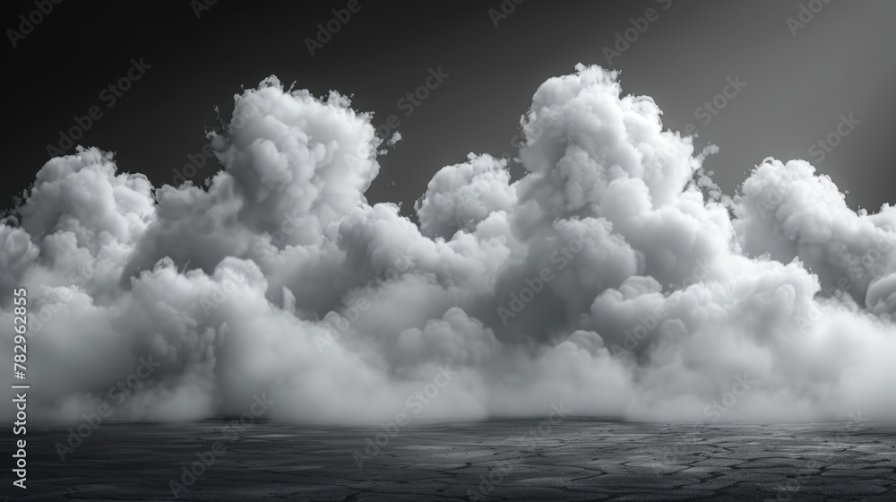 Poster the fog or smoke is isolated transparently in the background. it has a misty background or smog. mod